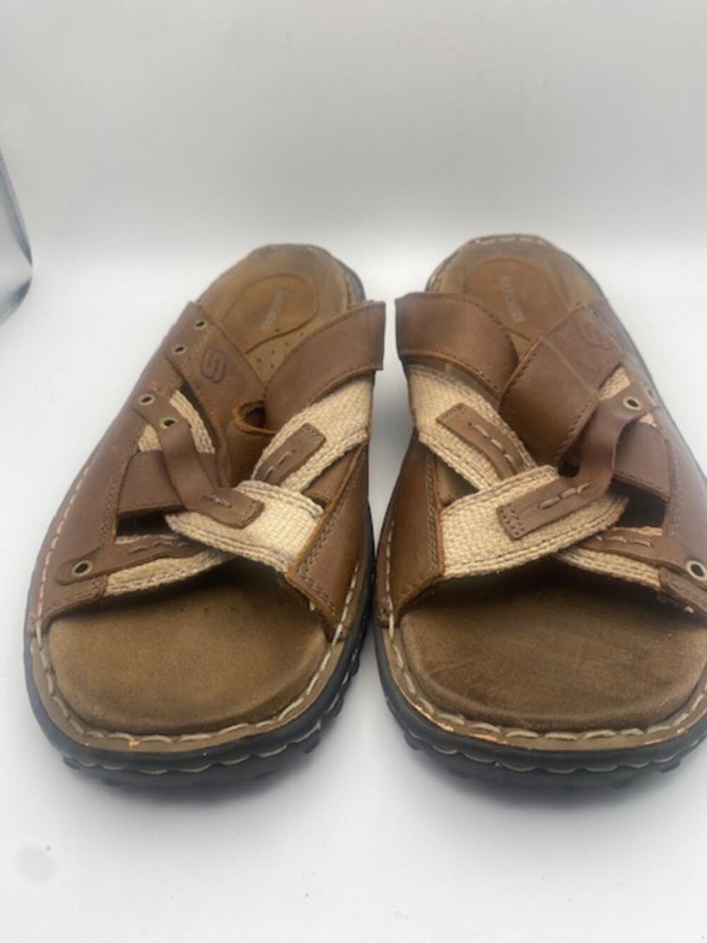 Skechers Men’s Brown Leather Fisherman Sandals Size 12 Y2K